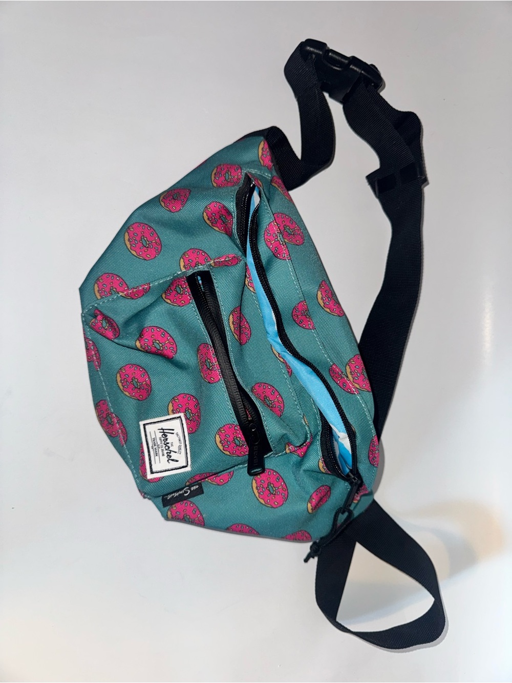 Herschel Supply Company Teal Donut Print Waist Bag Simpsons Collab